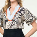 Vivian Puff Sleeve Print Top - THML - COLOR GAME