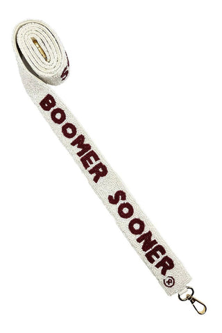 White Boomer Sooner Beaded Bag Strap - LA Chic - COLOR GAME