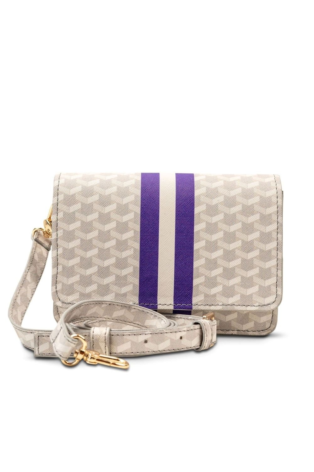 White + Purple Game Day Stadium Bag - Main and Exchange - COLOR GAME