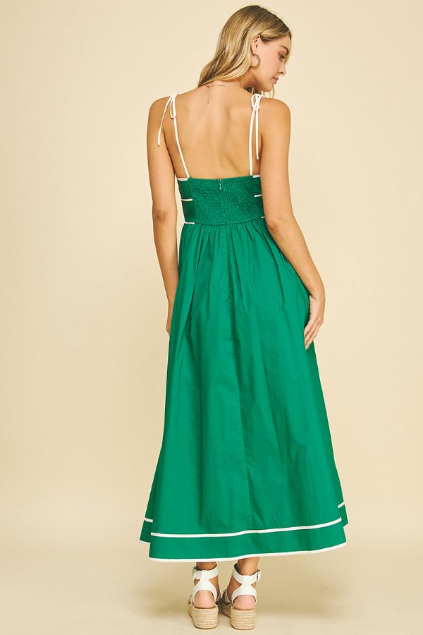 Willa Green Tie Strap Maxi Dress - Pinch - COLOR GAME