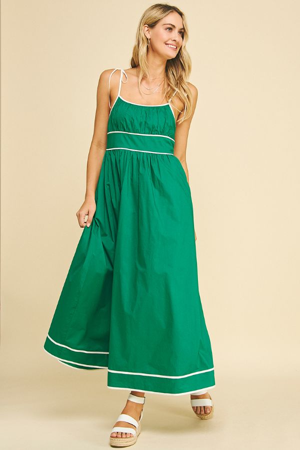 Willa Green Tie Strap Maxi Dress - Pinch - COLOR GAME