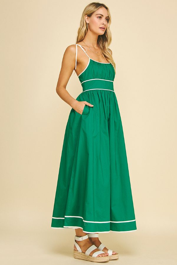 Willa Green Tie Strap Maxi Dress - Pinch - COLOR GAME