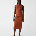 Wren Ribbed Midi Dress Toffee - Michael Stars - Color Game