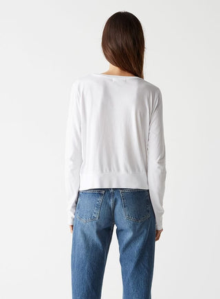 Yuri Crop Long Sleeve Tee White - Michael Stars - COLOR GAME