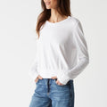 Yuri Crop Long Sleeve Tee White - Michael Stars - COLOR GAME