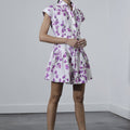 Zelie Print Mini Dress Purple Lavender - Karina Grimaldi - Color Game