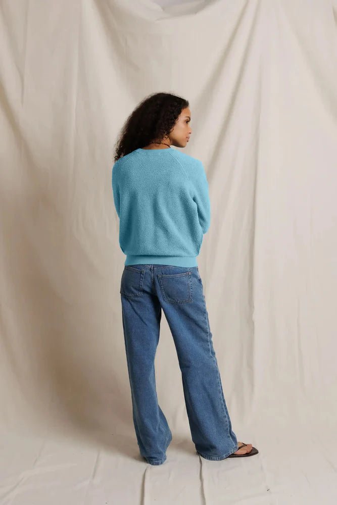 Ziggy Inside-Out Fleece Shrunken Sweatshirt Milky Blue - perfectwhitetee - COLOR GAME