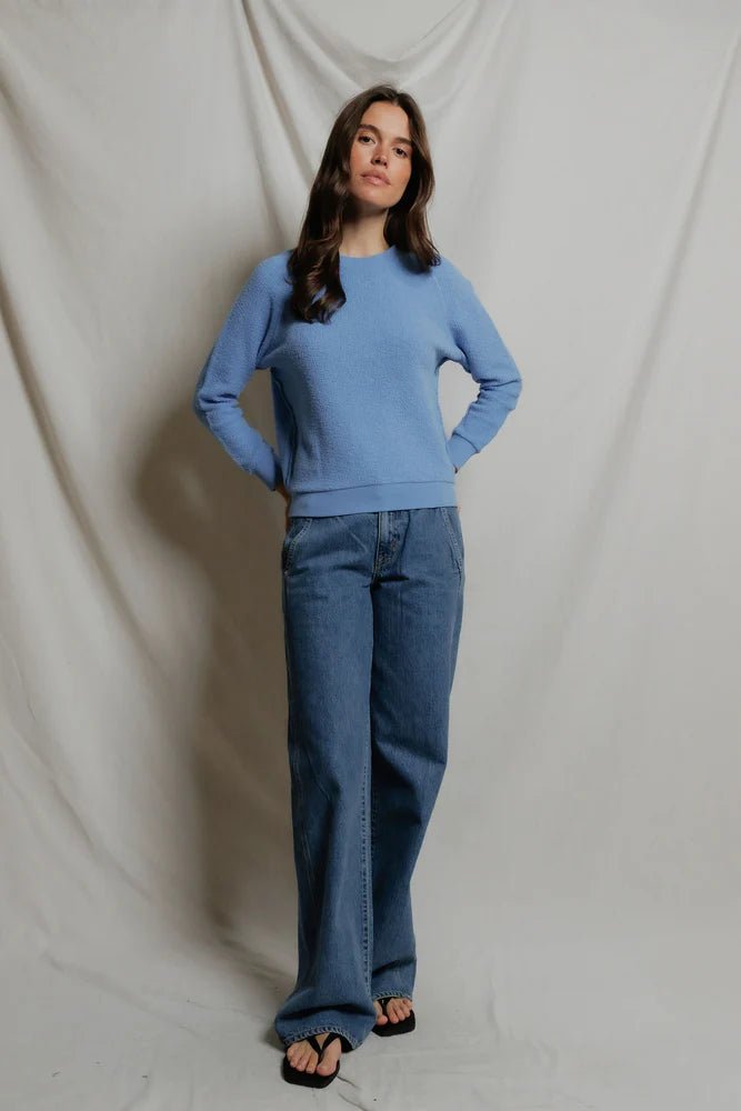 Ziggy Inside - Out Fleece Shrunken Sweatshirt Pacific Blue - perfectwhitetee - COLOR GAME