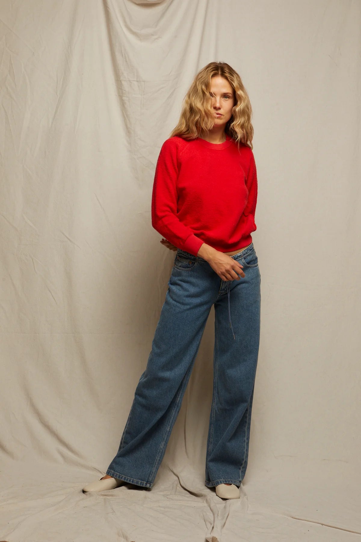 Ziggy Inside - Out Fleece Shrunken Sweatshirt Poppy Red - FINAL SALE - perfectwhitetee - COLOR GAME