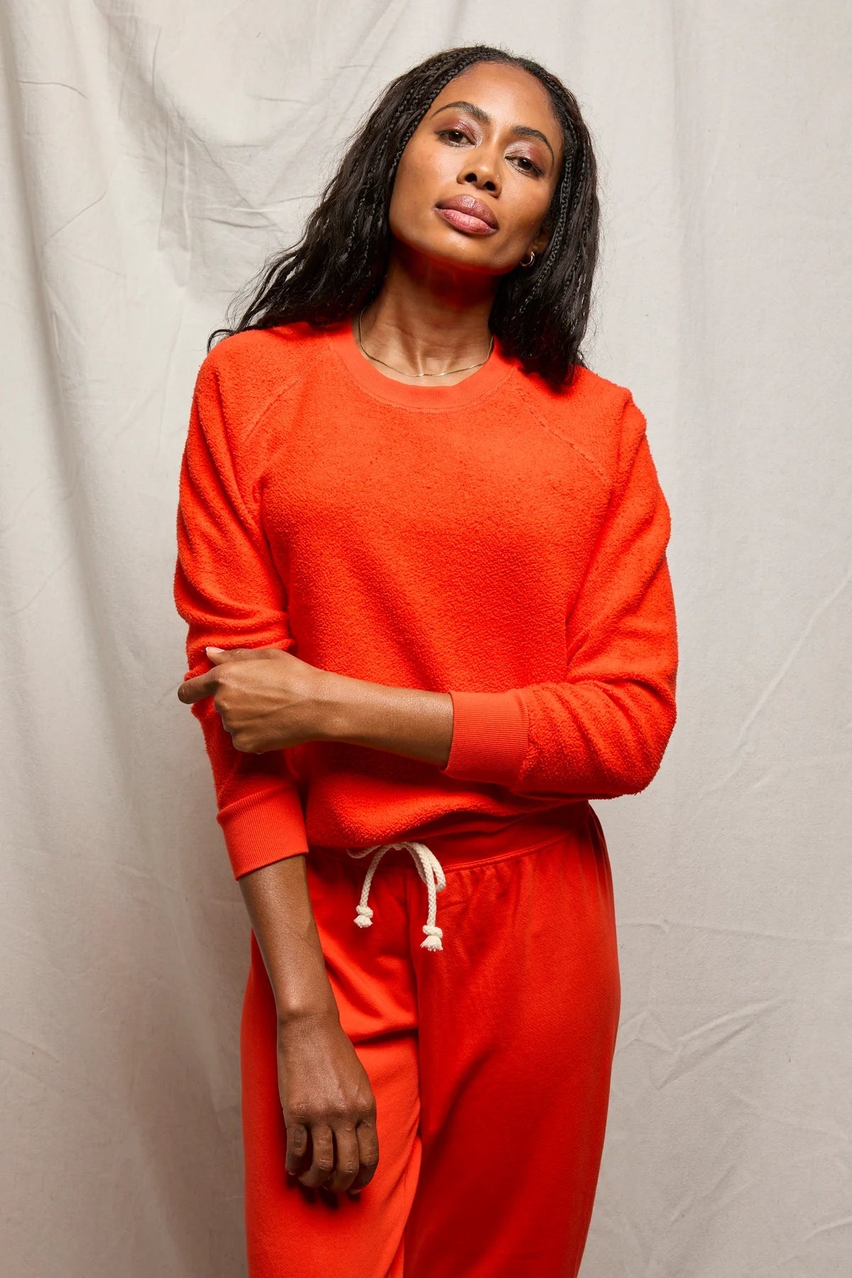 Ziggy Fleece Sweatshirt | Tomato Red Crewneck