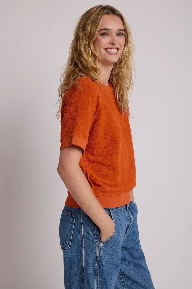 Ziggy Short Sleeve Sweatshirt Burnt Orange - perfectwhitetee - COLOR GAME