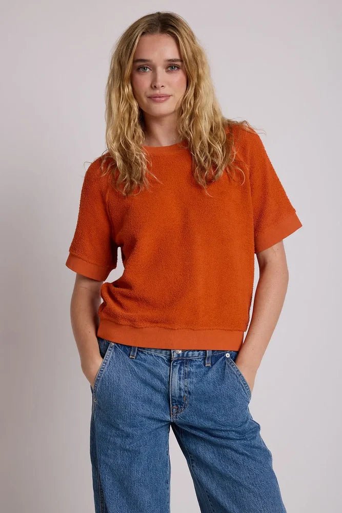 Ziggy Short Sleeve Sweatshirt Burnt Orange - perfectwhitetee - COLOR GAME