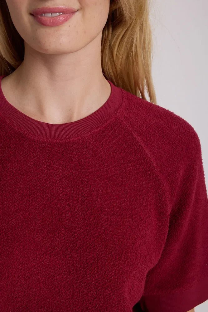 Ziggy Short Sleeve Sweatshirt Maroon - perfectwhitetee - COLOR GAME