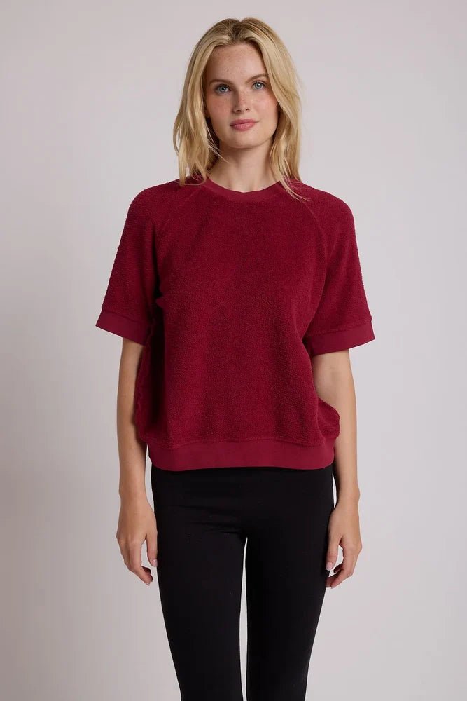 Ziggy Short Sleeve Sweatshirt Maroon - perfectwhitetee - COLOR GAME