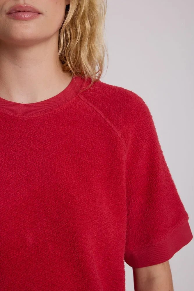 Ziggy Short Sleeve Sweatshirt Red - perfectwhitetee - COLOR GAME