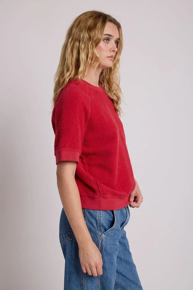 Ziggy Short Sleeve Sweatshirt Red - perfectwhitetee - COLOR GAME