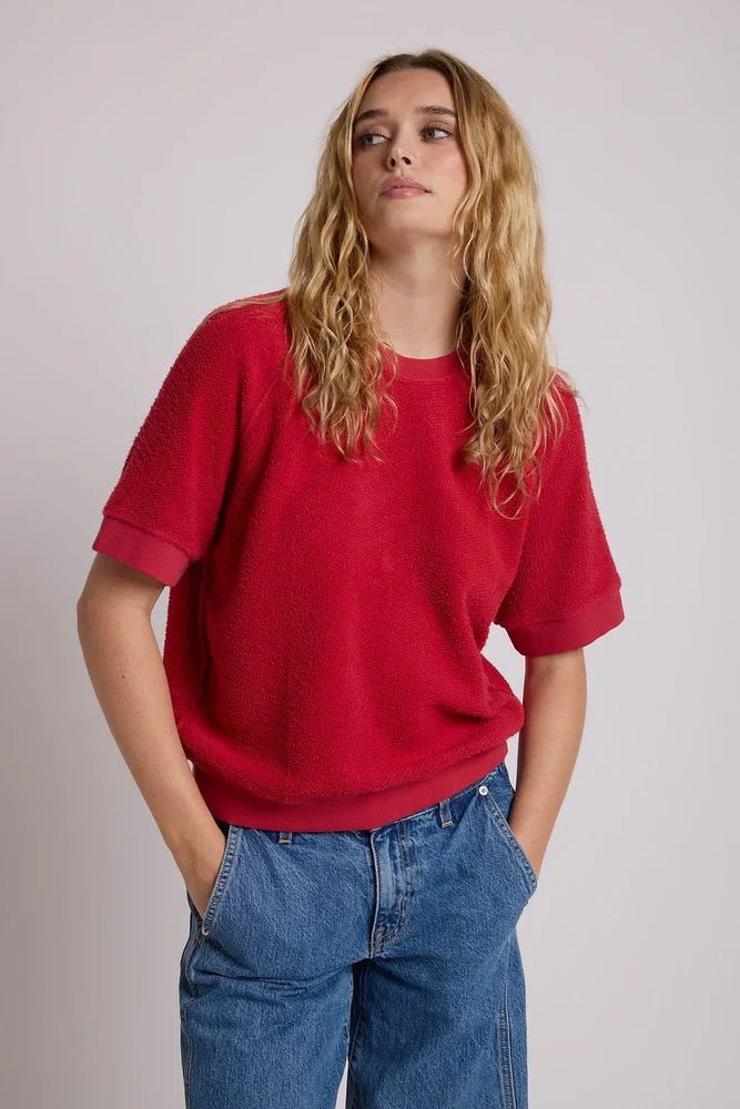 Ziggy Short Sleeve Sweatshirt Red - perfectwhitetee - COLOR GAME