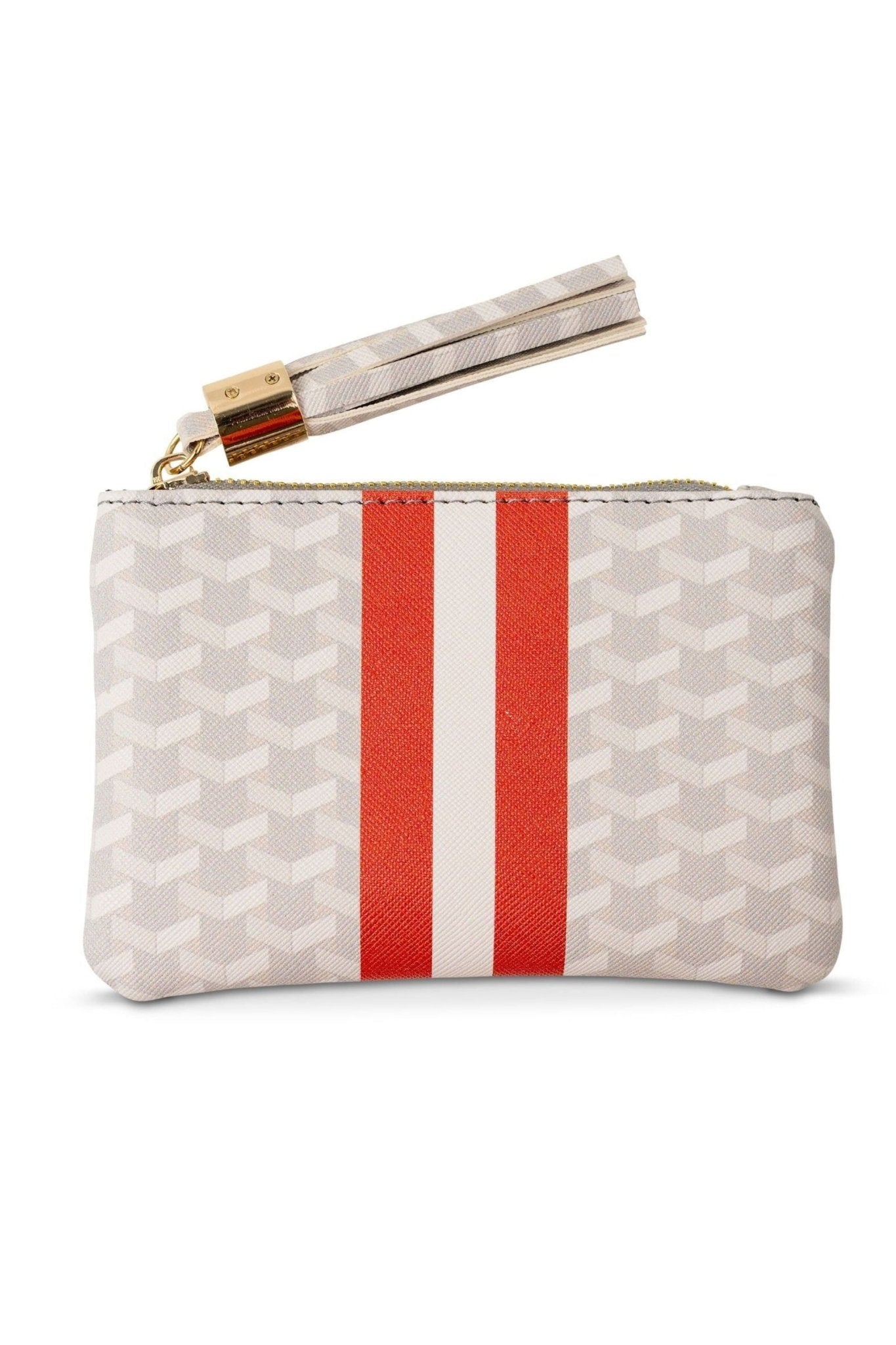 Zipper Pouch White + Burnt Orange - Main and Exchange - COLOR GAME