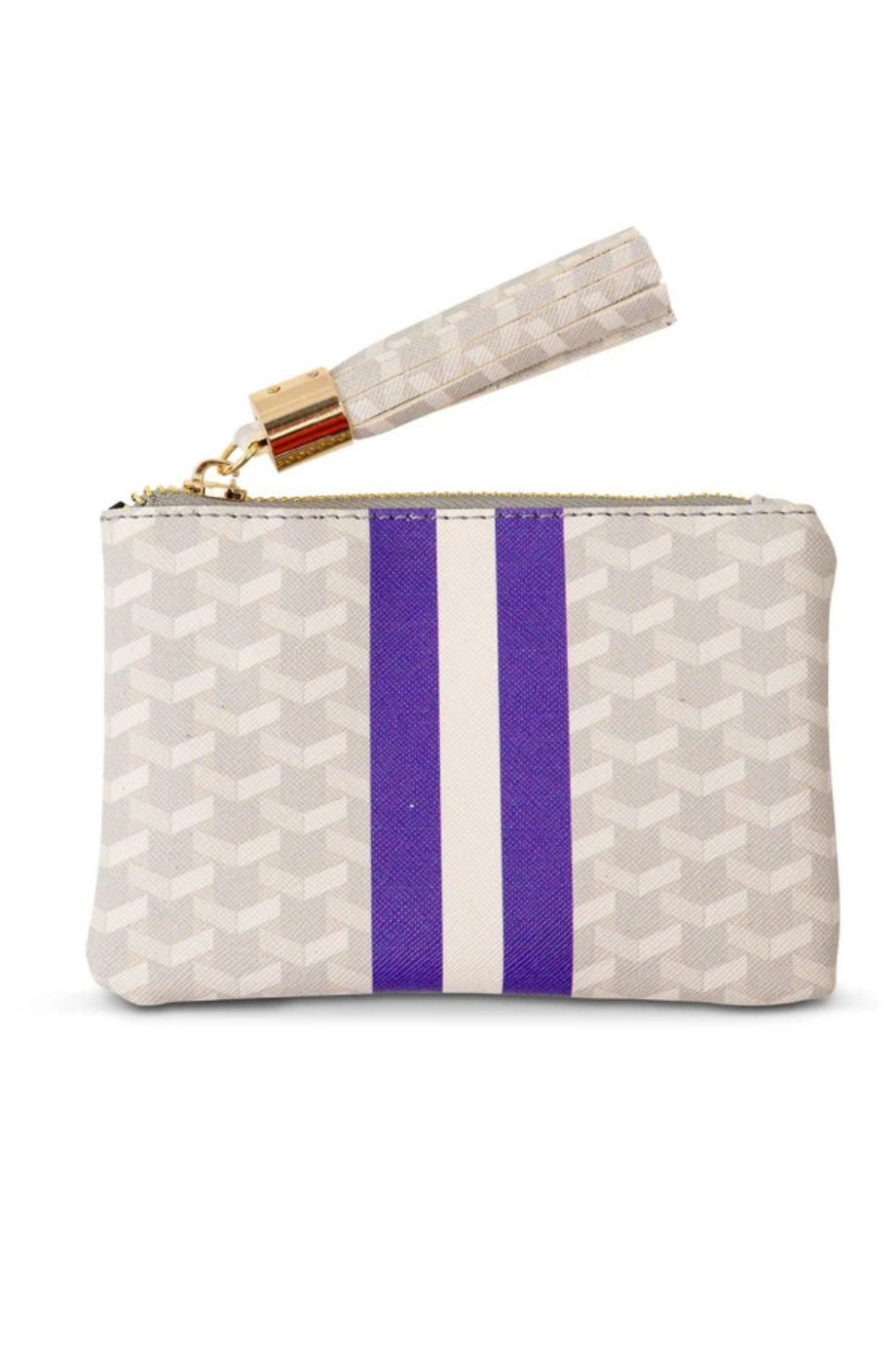 Zipper Pouch White + Purple - Main and Exchange - COLOR GAME
