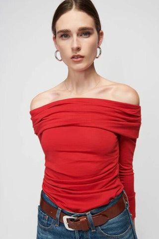 Abana Draped Off-The-Shoulder Top - Nation LTD - Color Game