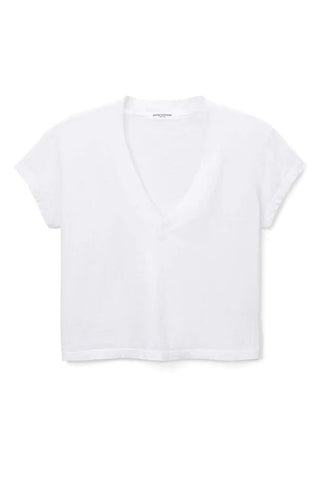 Alanis Recycled Cotton V-Neck Tee - perfectwhitetee - Color Game