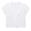 Alanis Recycled Cotton V-Neck Tee - perfectwhitetee - Color Game