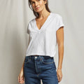 Alanis Recycled Cotton V-Neck Tee - perfectwhitetee - Color Game