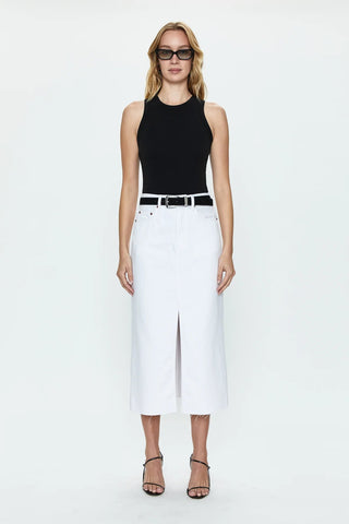 Alice Denim Midi Skirt White - Pistola - Color Game