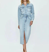 Amira Denim Midi Dress Riviera - Pistola - Color Game