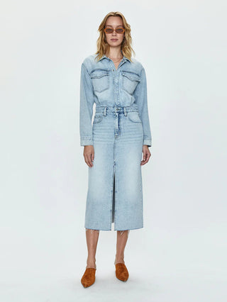 Amira Denim Midi Dress Riviera - Pistola - Color Game