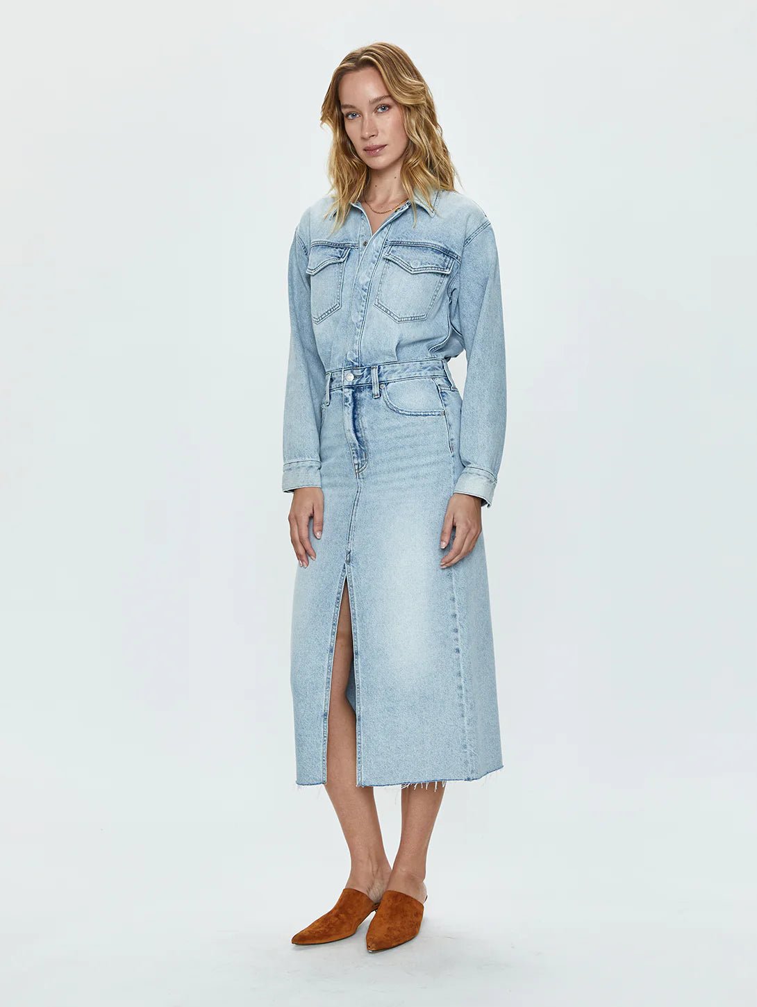 Amira Denim Midi Dress Riviera - Pistola - Color Game