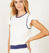 Ashley Ivory/Blue Opal Sweater - Caballero Collection - Color Game