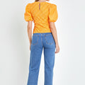 Asymmetrical Smocked Top Orange - English Factory - Color Game