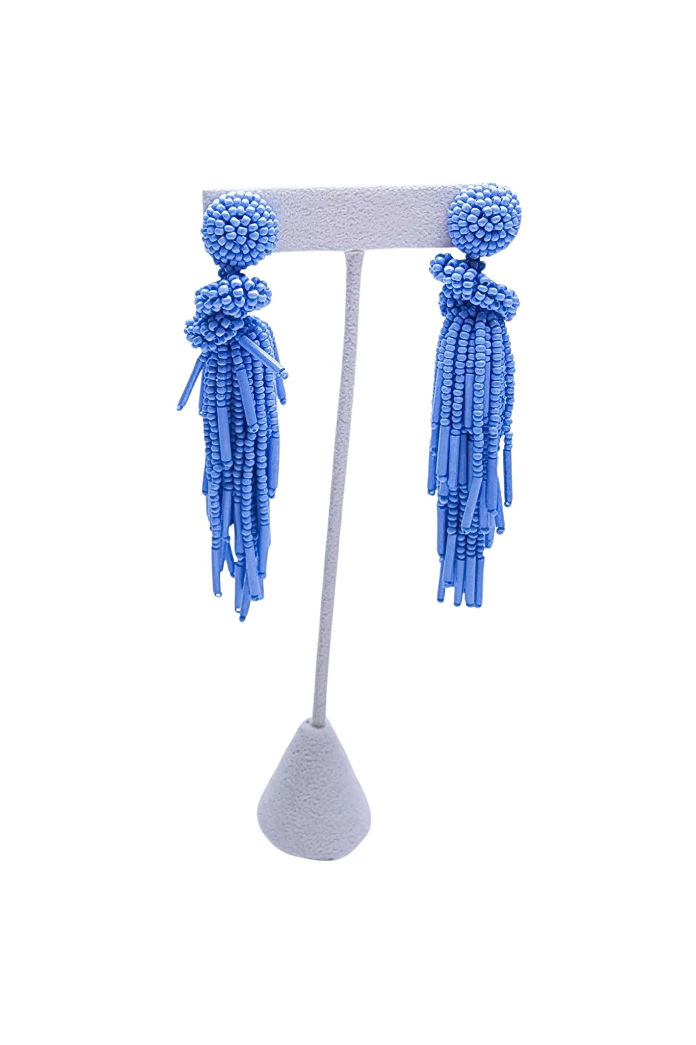 Blue Fiesta Beaded Tassel Earring - Hello Edie - Color Game