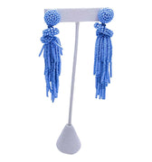 Blue Fiesta Beaded Tassel Earring - Hello Edie - Color Game