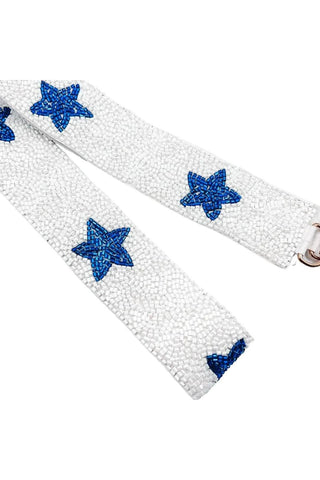 Blue +White Star Beaded Bag Strap - Treasure Jewels Inc. - Color Game