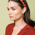 Burnt Orange Velvet Ultra Slim Embellished Headband - Hello Edie - Color Game