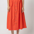 Button Front Midi Skirt Poppy - Lilla P - Color Game