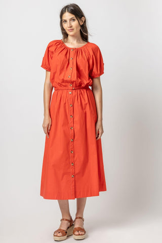 Button Front Midi Skirt Poppy - Lilla P - Color Game