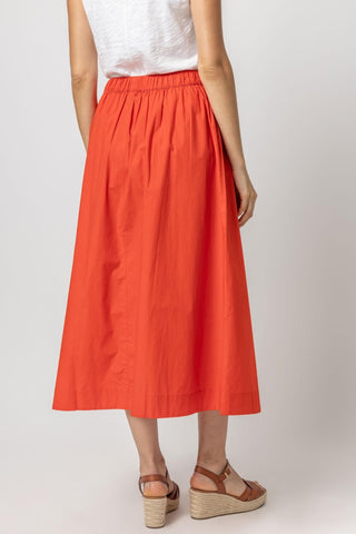 Button Front Midi Skirt Poppy - Lilla P - Color Game