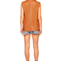 Caramel Faux Leather Collar Vest - Susana Monaco - Color Game