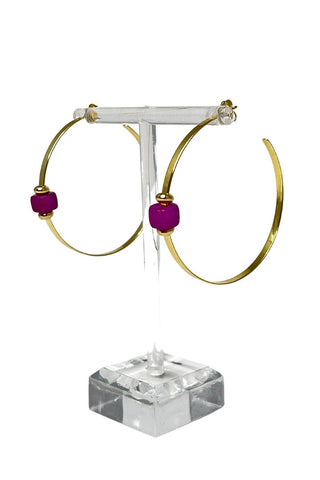 Caroline Gemstone Hoop Earrings - Lucky Star Jewels - Color Game