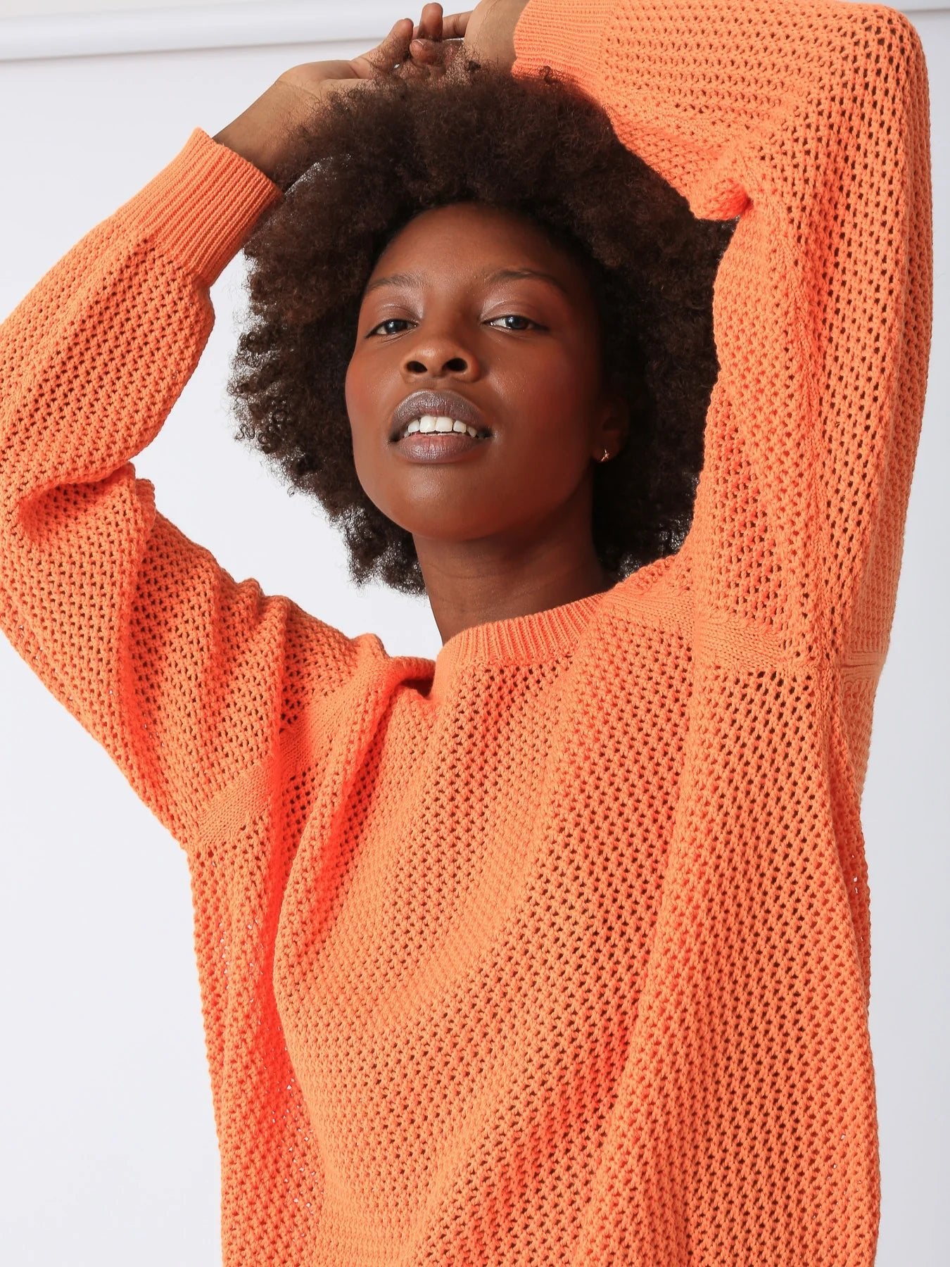 Chloe Sweater Tangerine - Electric & Rose - Color Game