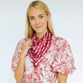 Crimson Red + Grey Print Gameday Scarf - Swells - Color Game