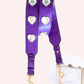 Crystal Heart Bag Strap Purple + Clear Bag - By Jenna Lee - Color Game