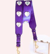 Crystal Heart Bag Strap Purple + Clear Bag - By Jenna Lee - Color Game