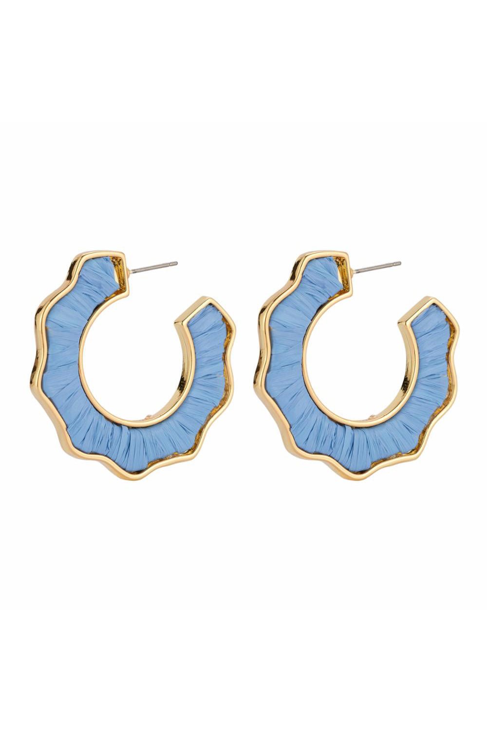 Darby Hoop Earrings Light Blue - Mignonne Gavigan - Color Game