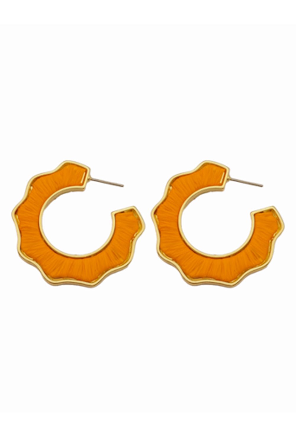 Darby Hoop Earrings Orange Dip - Mignonne Gavigan - Color Game