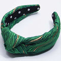 Emerald Green Agate Jacquard Knot Headband - Hello Edie - Color Game