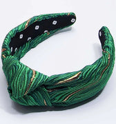 Emerald Green Agate Jacquard Knot Headband - Hello Edie - Color Game